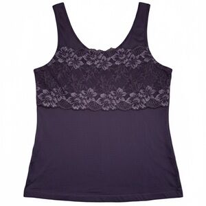 Rhonda Shear Purple Lace Trim Camisole